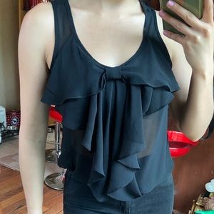 Black blouse, size XS, classy/elegant/trendy/business casual. Perfect condition!